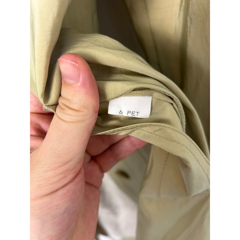 VTG 80s Jones New York Petites Spring Trench Coat Iridescent Green Size 6P USA - Picture 9 of 12